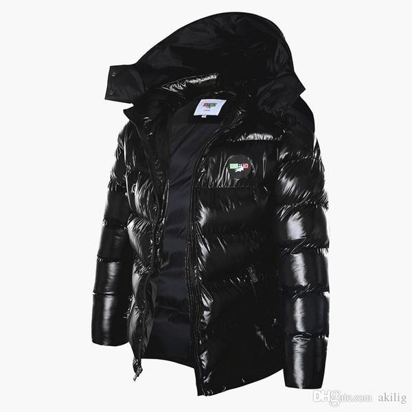 

2020 men's fur collar coat fashion winter zipper thick patchwork windbreaker outwear warm cotton jacket men's coat outdoor long ja, Black