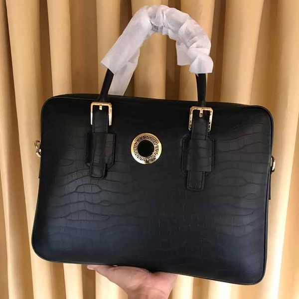 

designer handbags man briefcase luxury handbag genuine leather medusa head designer purse fashion tote business man handbag