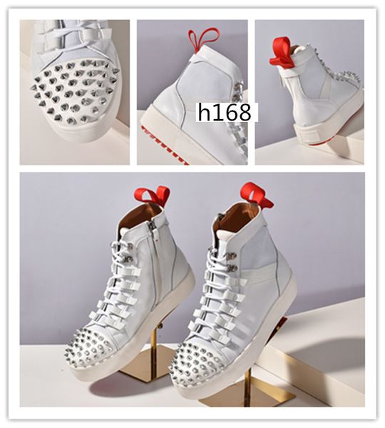 

fashion new flat neoprene designer shoes sneakers mens red bottoms shoes womens rivet spiky sock junior spikes red sole shoe size 37, Black