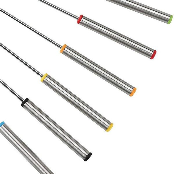 

6pcs/set stainless steel chocolate fork pot forks cheese fruit dessert fork fondue melting skewer kitchen tools forks