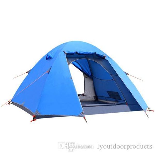 

t3 section 3-4 person aluminum pole tent double layer outdoor camping tent aluminum pole tent waterproof and rainproof