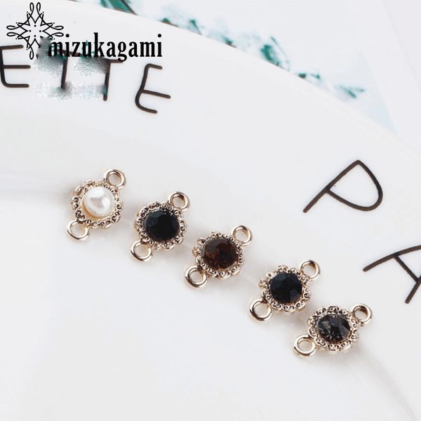 

alloy drill-inlaid geometry charms earrings connectors 10pcs/lot for diy fashion drop earrings jewelry accessories, Bronze;silver