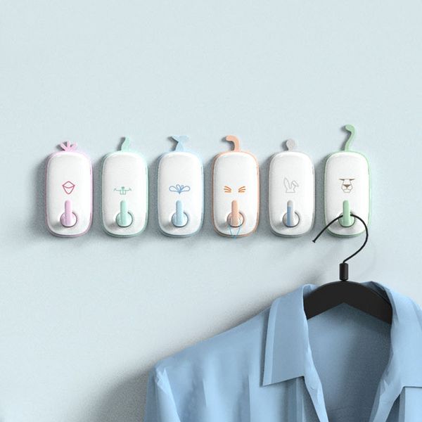 

cartoon wall hooks multi-purpose self adhesive home kitchen door hook hanger coat key holder bathroom storage rack organization