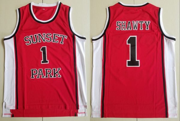 

Mens Cheap Sunset Park #1 Shawty Basketball Jerseys Fredro Starr Shorty Red High School Movie Jersey Stitched Shirts S-XXL