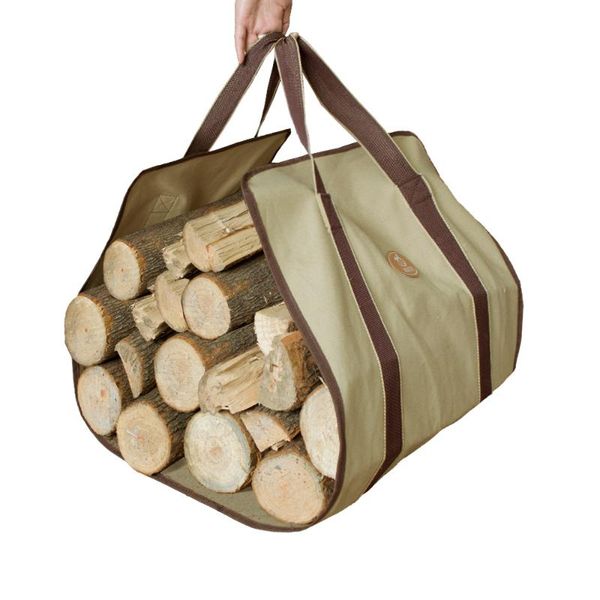 

outdoor bags firewood log carrier heavy duty canvas wood bag holder for fireplace stoves accessories storage