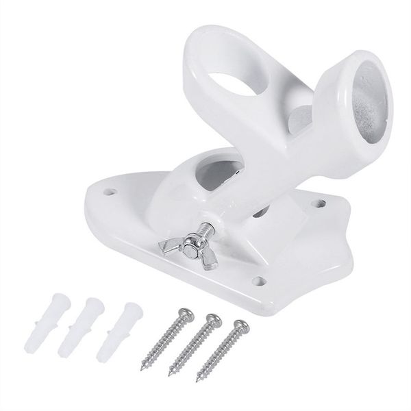 

new-outdoor aluminum alloy wall flagpole bracket mount 2 positions- white