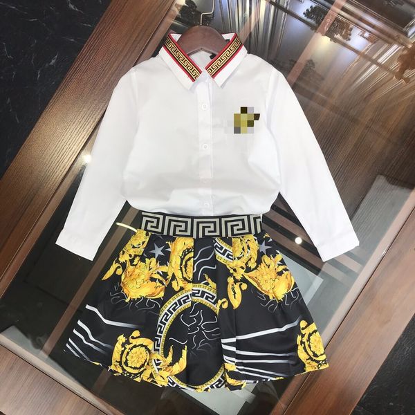 

One piece retail kid girl autumn 2 pc et long leeve cotton t hirt hort tutu kirt children 039