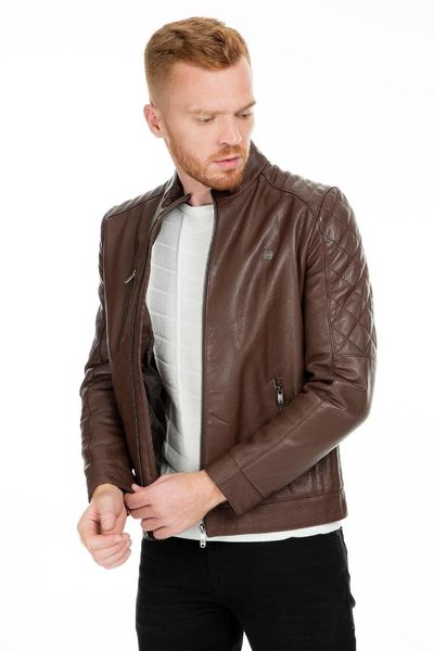 

karaca leather jacket men 's leather jacket krcd804, Black
