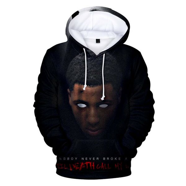 

новые моды женщины / мужчины youngboy никогда сломал снова harajuku стиль смешные 3d печати вскользь толстовки унисекс plus размер kk591, Black