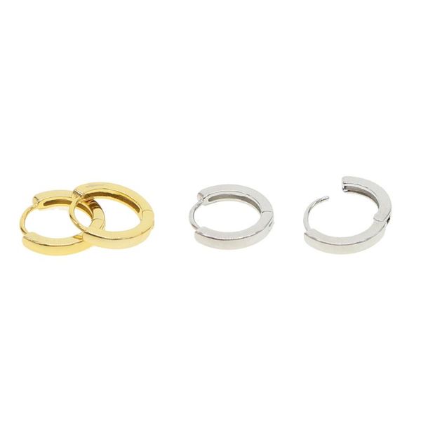 

classic simple women jewelry polished hoop huggie mini small hoops gold silver color minimal circle earring, Golden