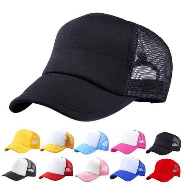 

new arrival adjustable child hats casual kids summer new classic trucker kids baseball mesh cap children sun hat, Blue;gray