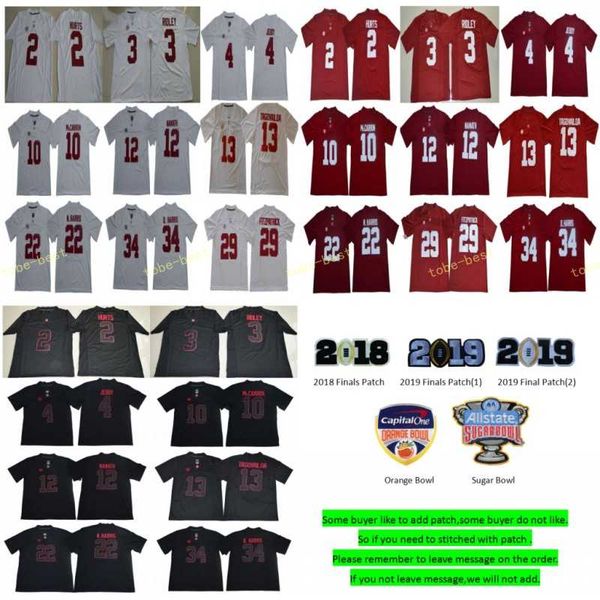 

NCAA Football 2019 Alabama Crimson Tide AJ McCarron Jersey Henry Ruggs Jaylen Waddle Ridley Joe Namath Minkah Fitzpatrick Sugar Orange Bowl