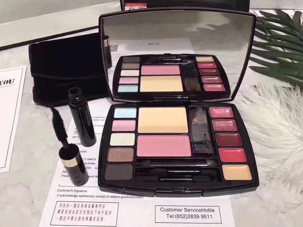 

2019 brand travel makeup palette blush bronzer + eyeshadow +mascara +lipstick /lipgloss +brushes gift set dhl ship
