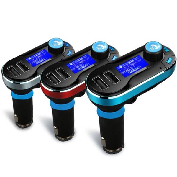 

car kit mp3 player fm transmitter auto bt66 aux wireless car modulator radio 2 usb remote control