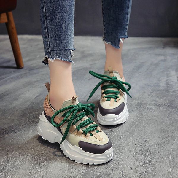 

autumn women casual shoes comfortable platform shoes woman sneaker thick bottom ladies trainers female footwear chaussure femme, Black