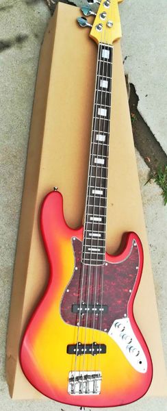 

wholesale color solid basswood body red plate 4 strings electric jazz bass 190904