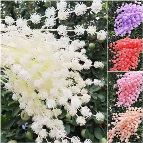

aritificial flowers multicolor plastic flocking fake flower trident valentine fruit for wedding party home decoration supplies