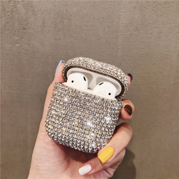 

роскошный 3d симпатичного bling diamonds чехол для apple, airpods 2 1 защитные зарядного сумка беспроводной bluetooth наушников обложки для