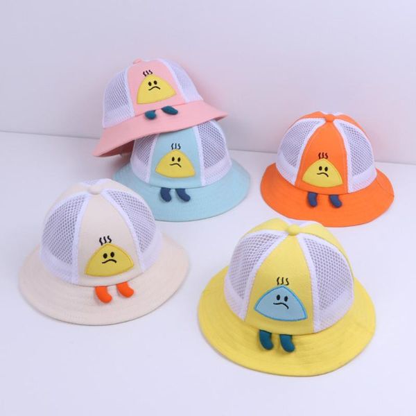 

baby summer hat fashion casual child cartoon printing sunshade sunscreen beach sun protection hat cap 2-9 years kids m140#, Yellow