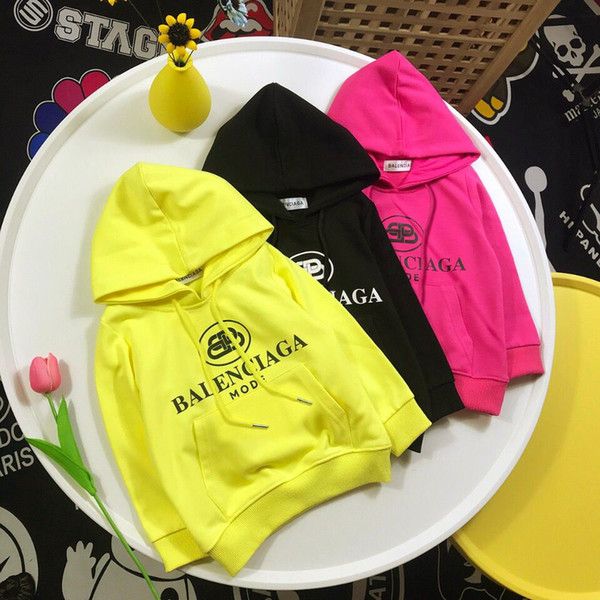 

New baby cotton ca ual hoodie 2019 pring autumn baby girl boy letter weat hirt big pockt front kid outerwear clothe