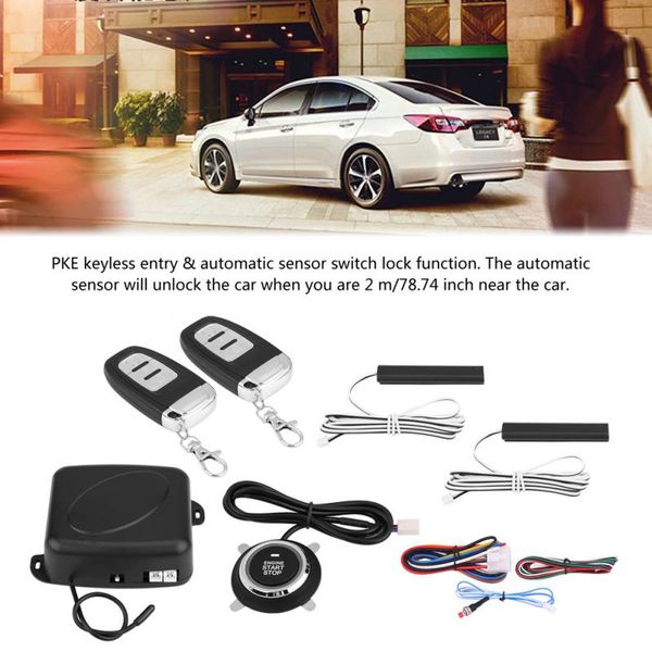 

burglar alarm 9pcs car suv alarm system security keyless entry push button remote starter universal car accessories
