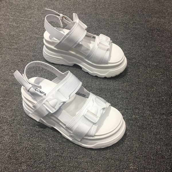 

swyivy pu wedges shoes woman sandals buckle strap high heel women casual shoes new 2020 summer platform sandals ladies fashion, Black