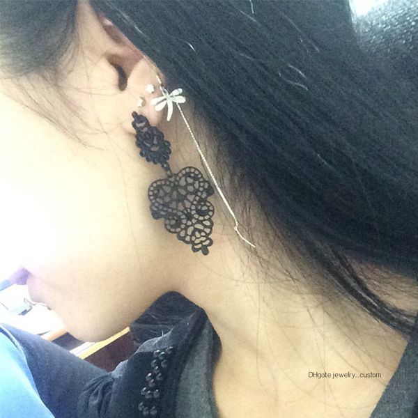 

New Long Alloy Bohemian Earrings Mix Color For Women Girl Lace Flower Fashion Long Earring (not Include The Package) E049