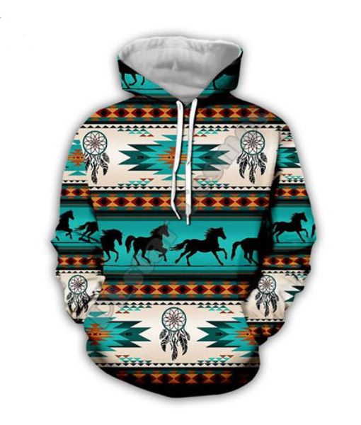 Herren Designer Hoodies für Damen Herren Paare Sweatshirt Liebhaber 3D Indian Native Hoodies Mäntel Kapuzenpullover T-Shirts Kleidung WP034