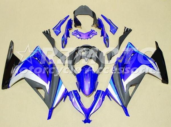 

4gifts injection mold new abs motorcycle full fairings kit fit for kawasaki ninja 300 ex300 300r 2013 2014 2015 2016 2017 set blue purple