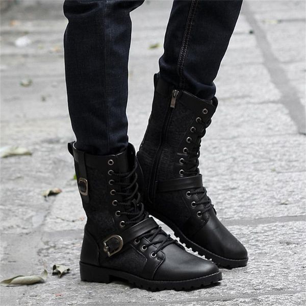 

men boots men desert boots genuine leather lace-up casual shoes male tooling couple winter .18, Black