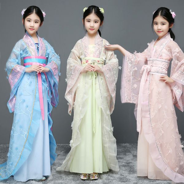 

девушки древние драматургического платье китайский дети guzheng выполните костюмы дети древность сказочные принцессы одежда косплей 0925, Black;red