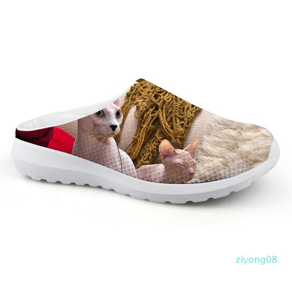 

2019 flat sandals female casual comfortable shoes women flats summer sandalias canadian hairless sphinx cat print z08, Black