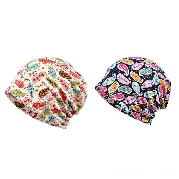 

women floral cashew printed sunshade running hat volleyball wear athletic & outdoor apparel breathable elastic cotton beanies cap scarf outd, Black;white