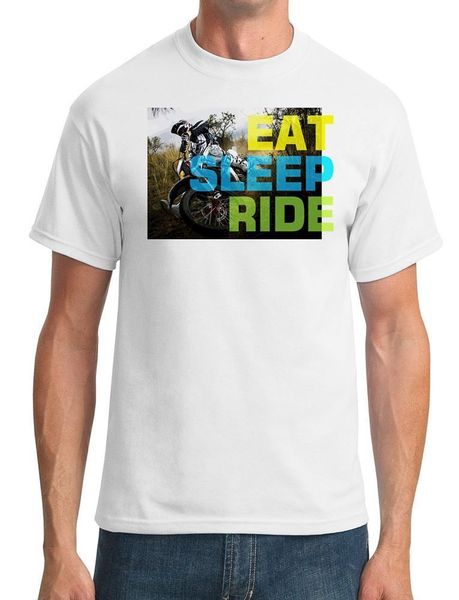 

2019 funny offroad motocross - eat sleep ride - mens t-shirt tees, White;black