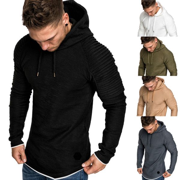

2019 men's hoodies long sleeve autumn winter casual sweatshirt hooded blouse pullover tracksuits l0802, Black