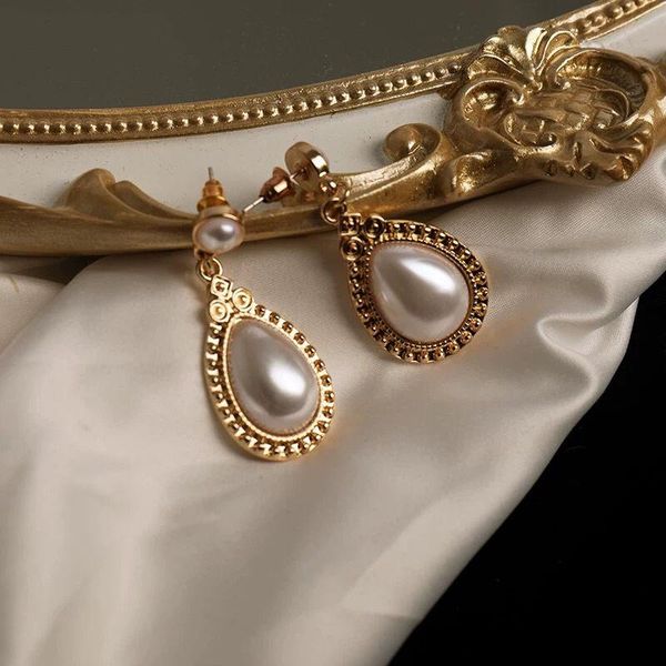 

new products rhinestone pearl earrings material women earrings seiko production joker long earrings fashion jewelry supply, Golden