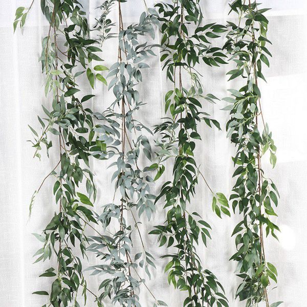 

artificial ivy green leaf garland plants vine fake foliage flowers home garden leaves decor fake rattan string grass cactus