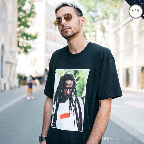 

19ss box logo buju бентон фото tee printed tee повседневный футболки hip hop street скейтборд мужчины женщины лето с коротким рукавом hfymtx, White;black