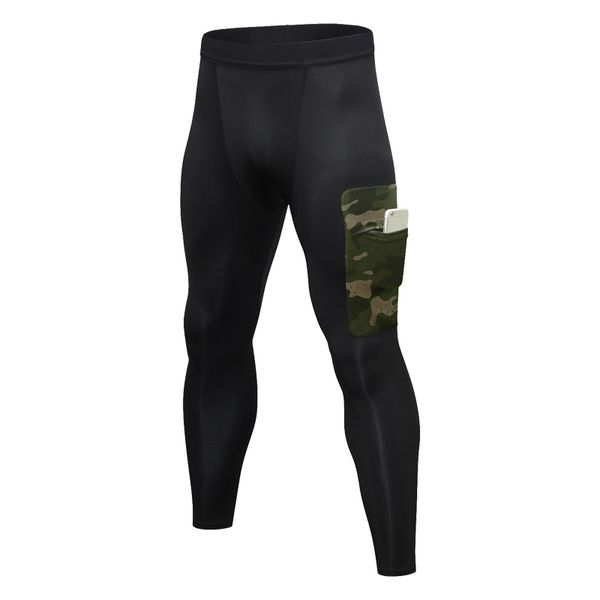 

2xl compression pants men pocket gym leggings sport pants dry fit sweatpants breathable slim tight waist workout fitness, Black;blue