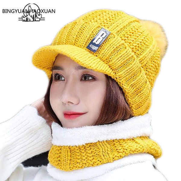 

новый 1 компл. женская зимняя шапочка волос мяч шапка + шарф b письма вязаная шапка женщины вязать теплая шапка мяч лыжные шапки вязаный шар, Blue;gray