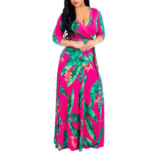 

women's plus size loose dress v-neck print party beach boho dress linen feitong empire breathable new arrival 2019, Black;gray