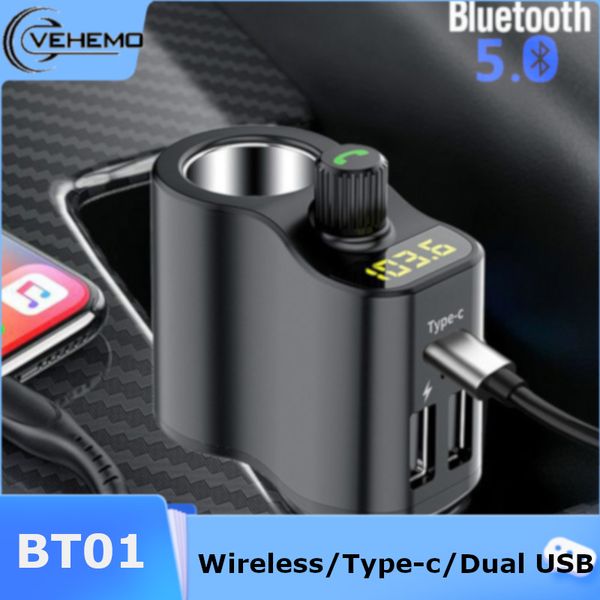

тип-c vehemo универсальный автомобиль fm передатчик громкой быстрой зарядки беспроводной стерео музыку гарнитура адаптер прикуривателя