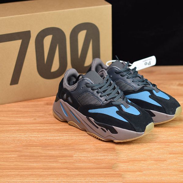 

700 wave runner prussian blue running shoes 2019 kanye west de signer shoes men women 700 v2 sports seankers with box