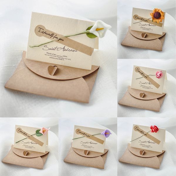 

5pcs/pack creative greeting card diy folding birthday christmas new year's day blessing card