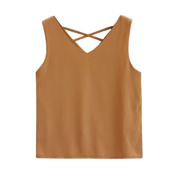 

large size ladies fashion v-neck singlet render loose off snow spins condole belt unlined upper garment to summer students, White