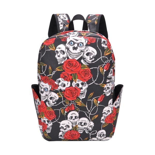 

new canvas large capacity backpack halloween outdoor computer bag printed skull pattern student backpack school bags