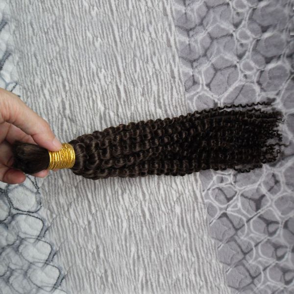 Mongol afro kinky encaracolado 100g cabelo humano humano em tece pacotes de cabelo para trança em cor natural 8 a 30 polegadas trança sem trama de cabelo a granel