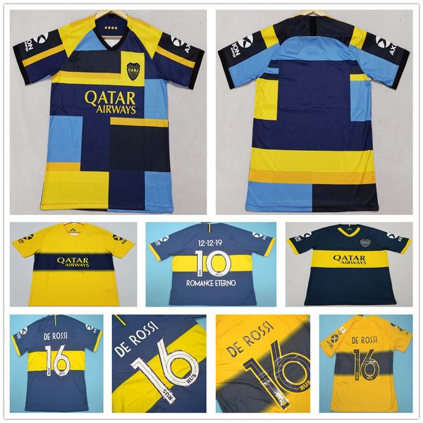 

2020 boca juniors mash up soccer jersey 16 de rossi 10 romance eterno tevez benedetto gago perez pavon carlitos custom home football shirts, Black;yellow