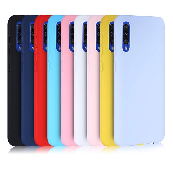 

silicone case for samsung galaxy a50 a30 a40 a10 a20 a70 solid candy a20e m20 a7 a8 2018 note 10 s8 s9 s10 plus s10e a20s cover