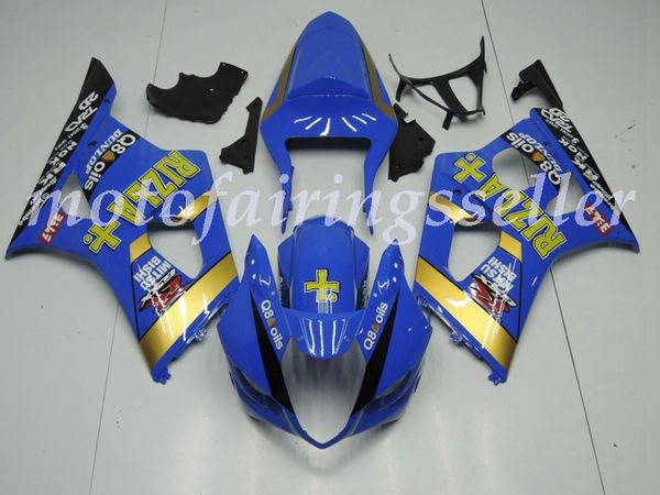 

new abs plastic fairings kit fit for suzuki gsxr1000 2003 2004 gsxr1000 03 04 injection mold blue gold black
